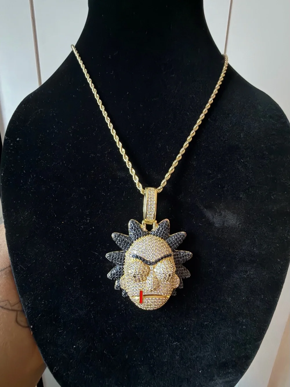 14K Gold Plated Ricky Martin Pendant + FREE 24” Rope Chain